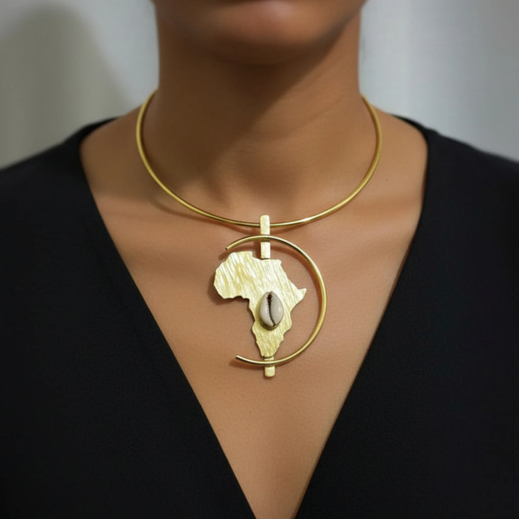 Sankofa cowrie choker