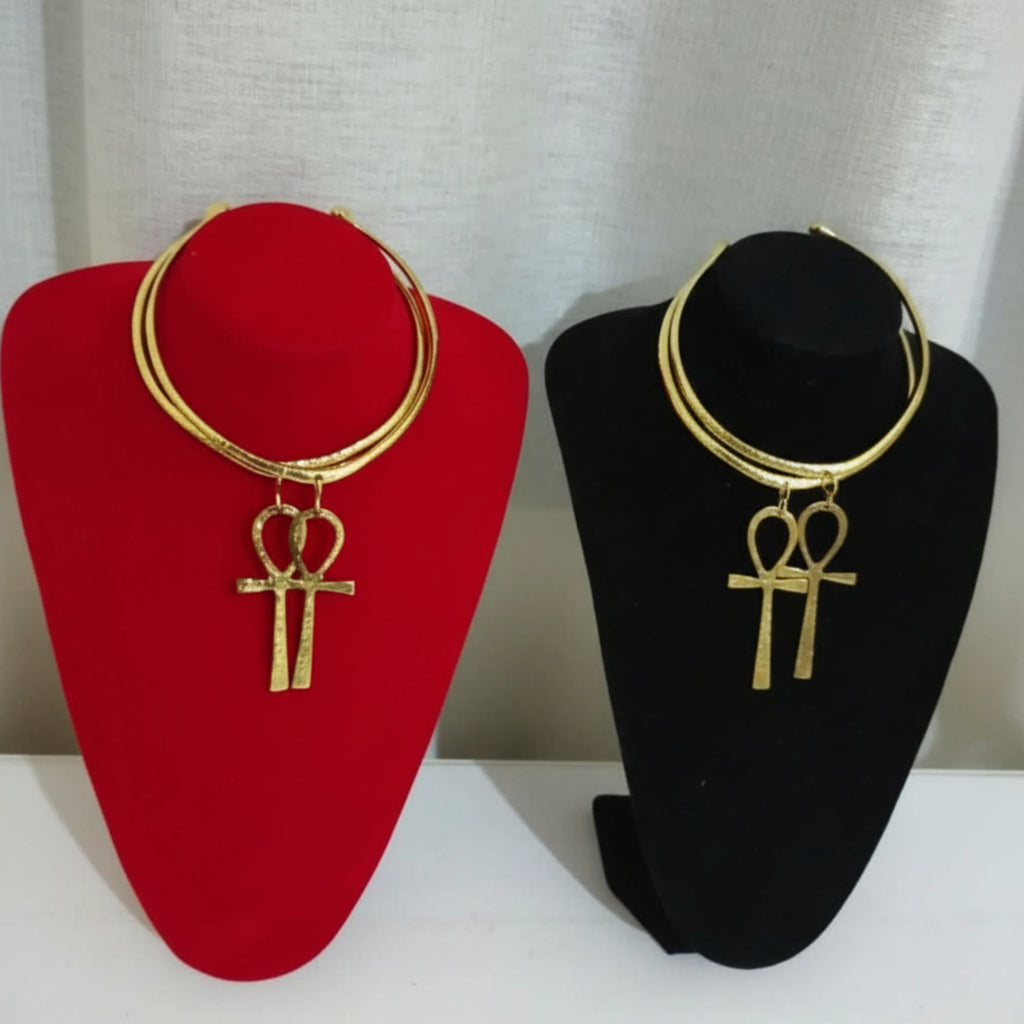 Ankh brass choker