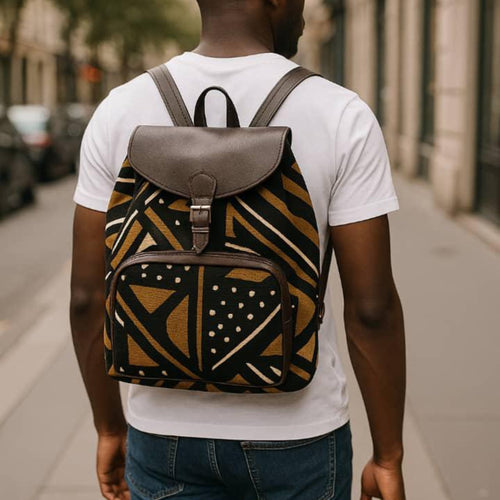 Bogolan backpack - brown