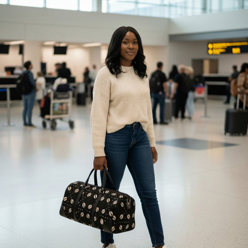 Bogolan travel bag - Cowrie shell