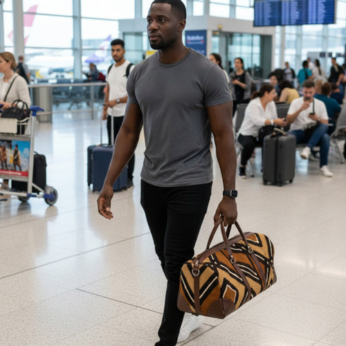 Bogolan travel bag - Geometric weave