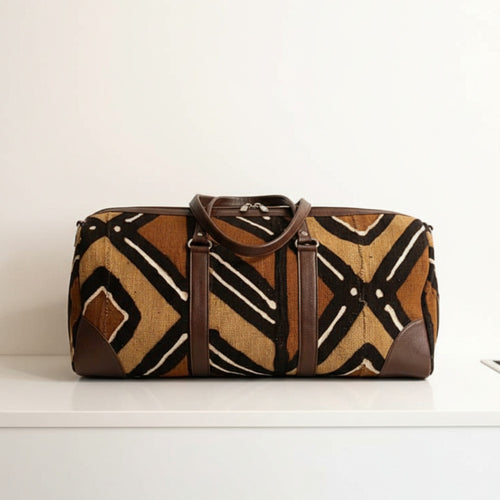 Bogolan travel bag - Geometric weave