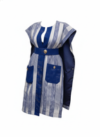 Regal Striped Cape Dress