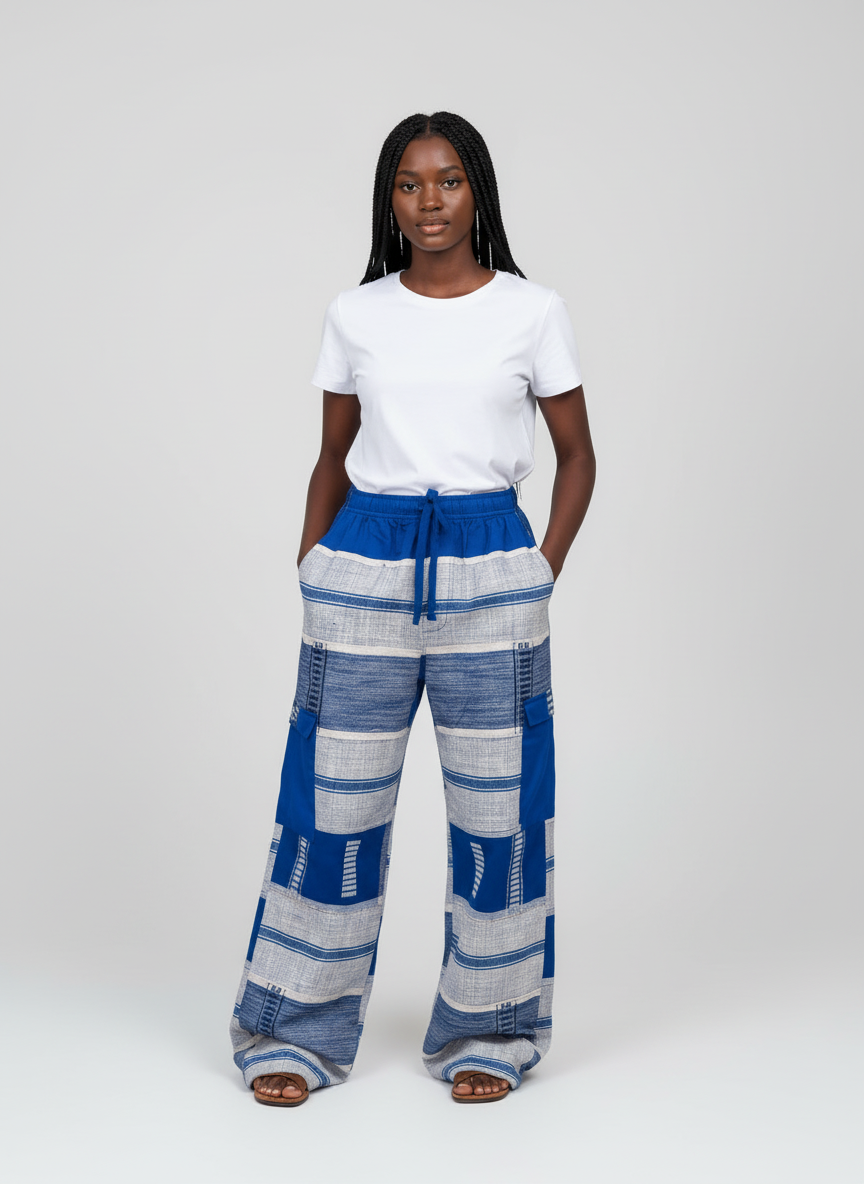 Handwoven Indigo Patchwork Trousers