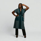 Textured Teal Belted Vest