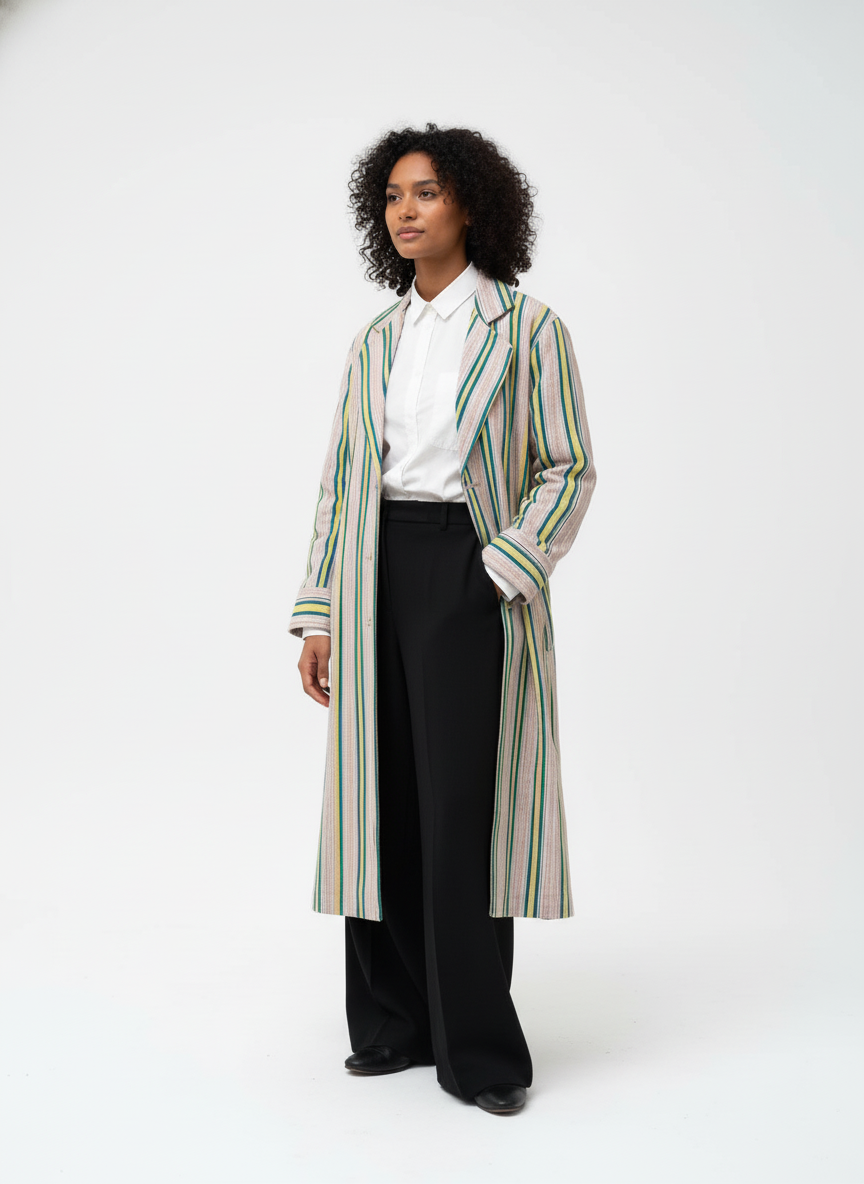 Striped Duster Coat