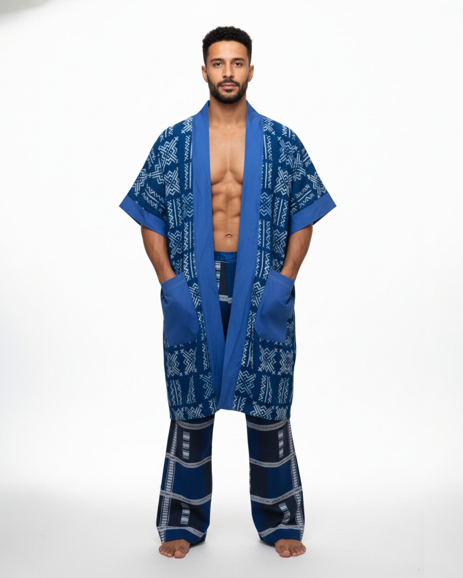 Indigo Patterned Kimono