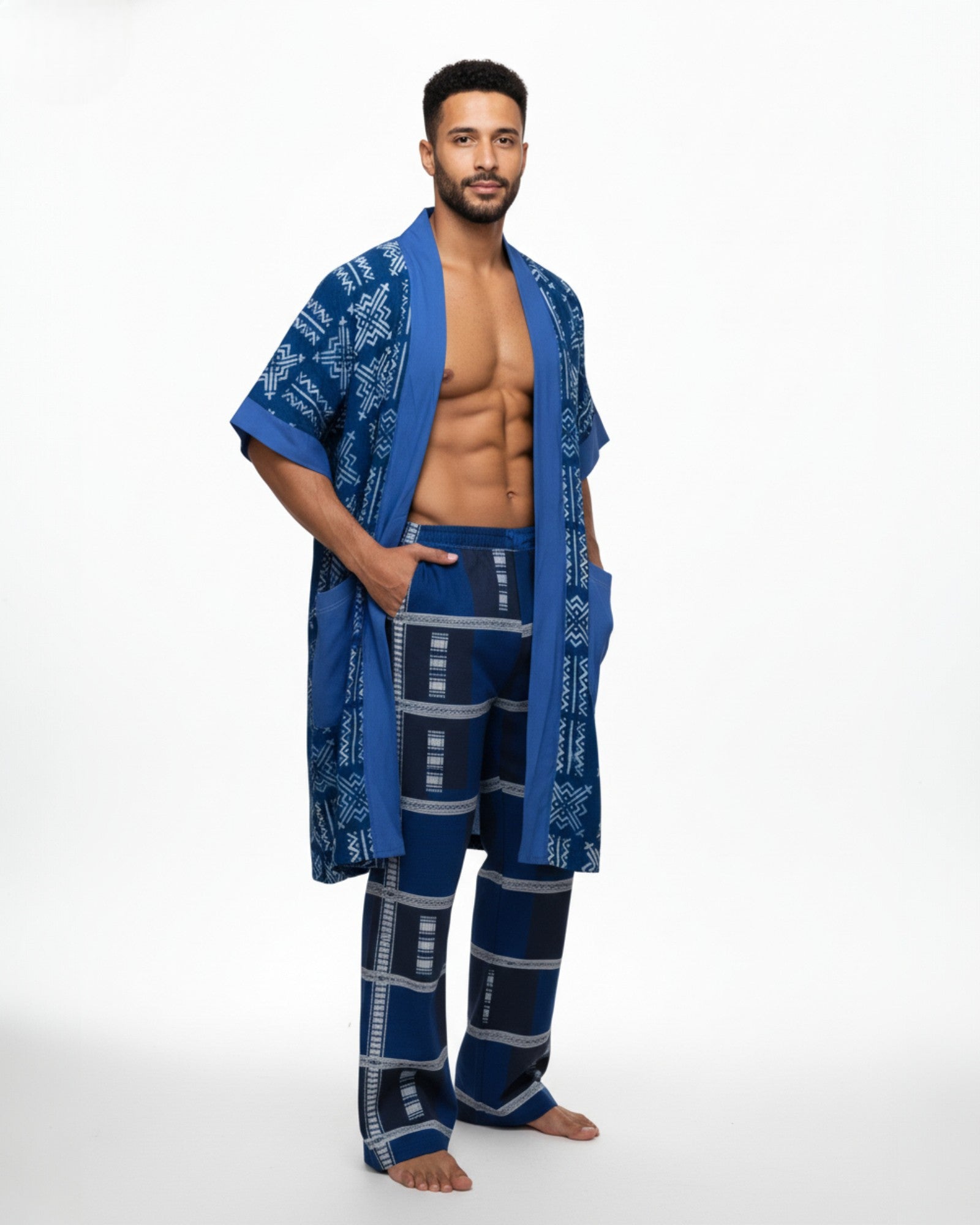 Indigo Patterned Kimono
